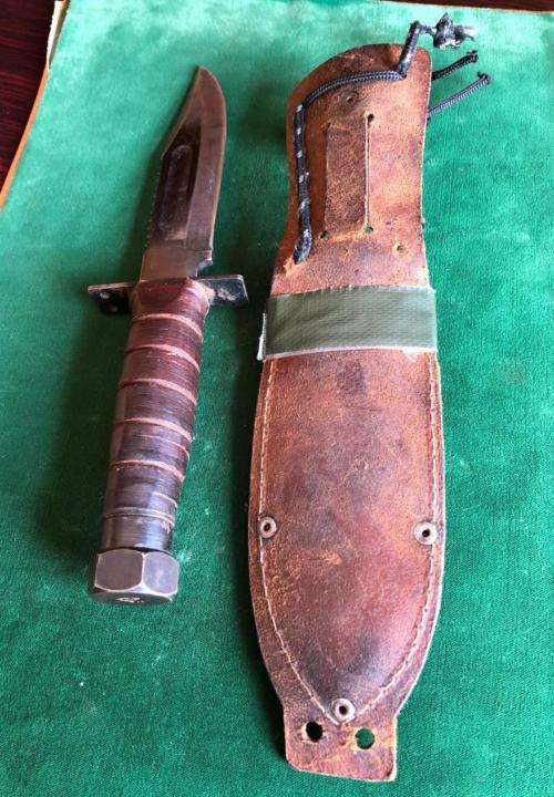 KABAR MK2 KNIFE WITH JAPAN MAKERS STAMP-CIRCA- 1970`S-OVERALL LENGTH 243MM