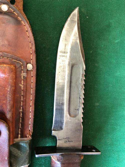 KABAR MK2 KNIFE WITH JAPAN MAKERS STAMP-CIRCA- 1970`S-OVERALL LENGTH 243MM