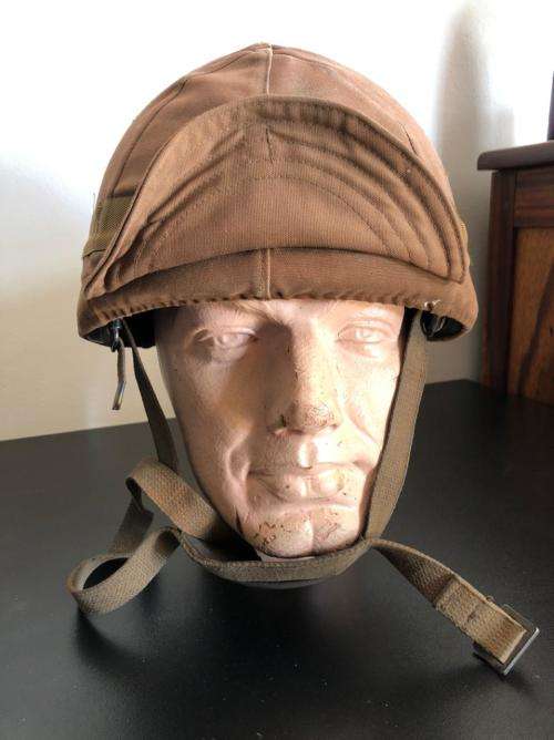 SADF PRE 1994 PARABAT HELMET,COMPLETE WITH CHIN STRAP- INSIDE RING ,MEASURES 65 CM