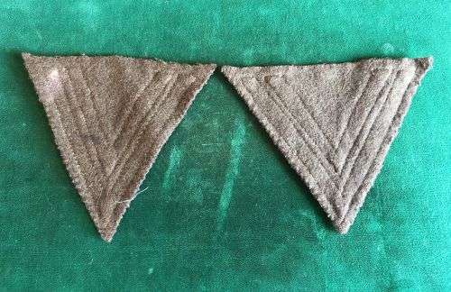 SA ARMY CORPORAL RANK PAIR-WORN 1960`S-70`S