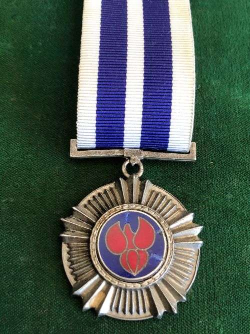 FULL SIZE SADF PRO MERITO MEDAL SILVER MARKINGS AND NUMBERED 28