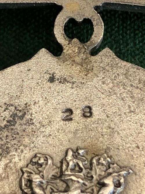 FULL SIZE SADF PRO MERITO MEDAL SILVER MARKINGS AND NUMBERED 28