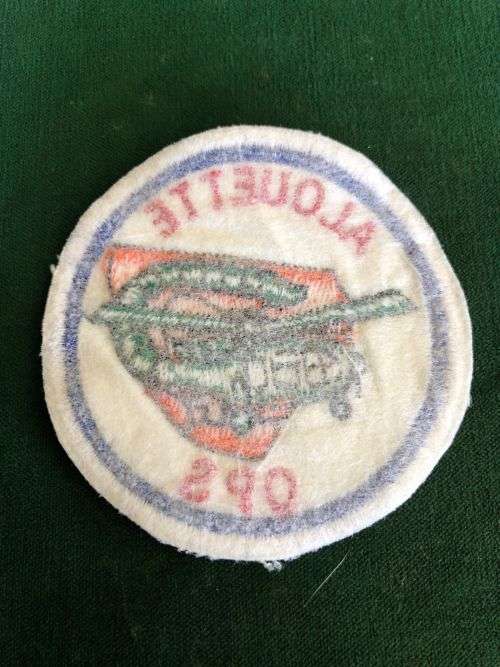 ALHOUETTE OPS EMBROIDERED BREAST PATCH FOR OPERATIONAL TOUR OPERATION ON THE ALHOUETTE 111-WORN 1970