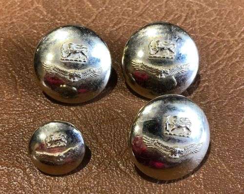 RHODESIA AIR FORCE GILT OFFICERS TUNIC BUTTONS 1940`S-50`S- 4 SOLD TOGETHER