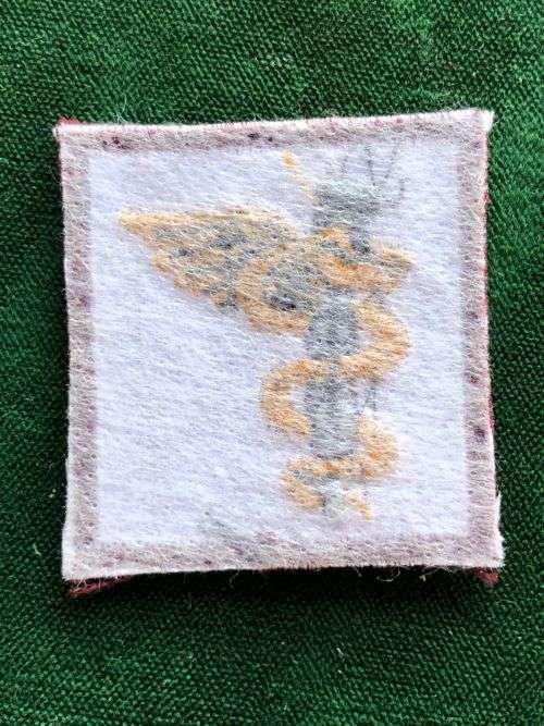 SA COMBAT MEDIC EMBROIDERED CHEST BADGE-YELLOW ON MAROON