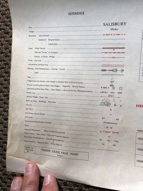 RHODESIA MAP-TINDER GRASS PANS 11926 B2 (EDITION) 1969 SCALE (1:50 000)