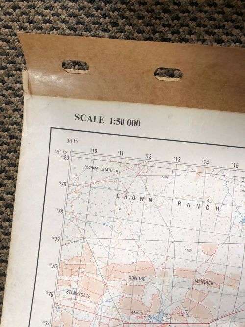 RHODESIA-RUTARIA HILLS 1830 A4 (EDITION)1972 SCALE (1:50 000) MAP