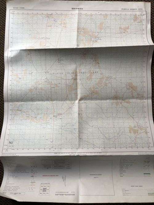 RHODESIA MAP-PUMULA MISSION 1927 C1 (EDITION) 1969 SCALE (1:50 000)