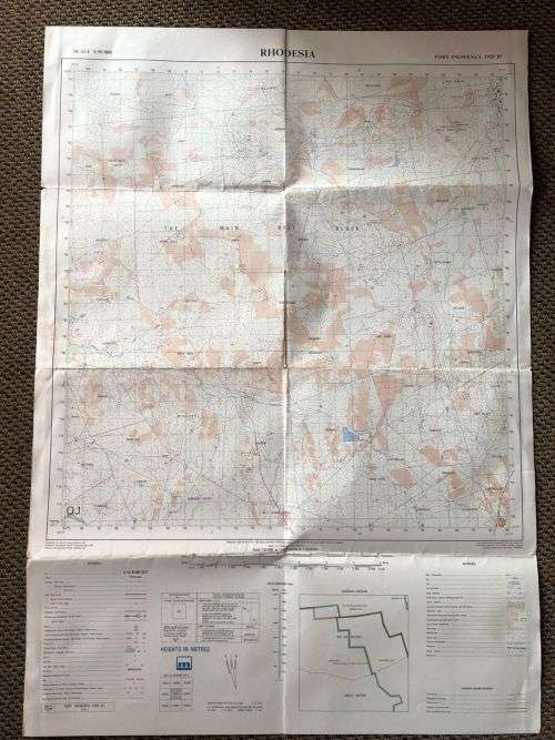RHODESIAN MAP-FORT INGWENYA 1929 B1 (EDITION 2)1972 SCALE ( 1:50 000)