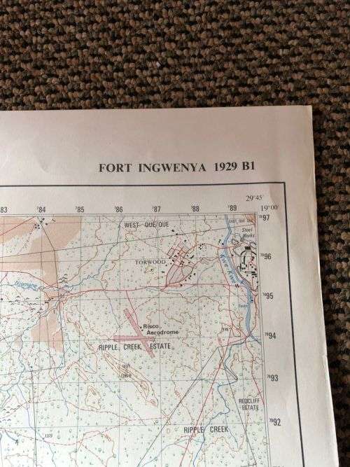 RHODESIAN MAP-FORT INGWENYA 1929 B1 (EDITION 2)1972 SCALE ( 1:50 000)