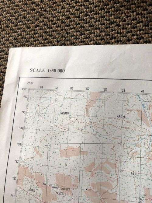 RHODESIAN MAP-FORT INGWENYA 1929 B1 (EDITION 2)1972 SCALE ( 1:50 000)