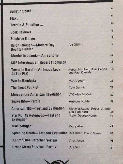 WINTER 1977-COVERF PIC A STICK OF RHODESIAN SOLDIERS ON PATROL AT THE EDGE OF A SUGAR CANE FIELD-PAG