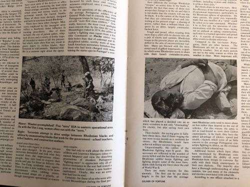 WINTER 1977-COVERF PIC A STICK OF RHODESIAN SOLDIERS ON PATROL AT THE EDGE OF A SUGAR CANE FIELD-PAG