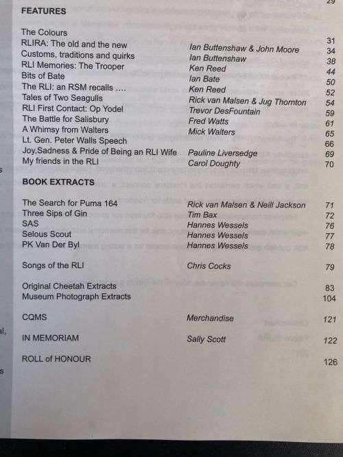 THE MAGAZINE OF THE RHODESIAN LIGHT INFANTRY CHEETAH SEPTEMBER JUBILEE EDITION 1961-2011-AS PER ABOV