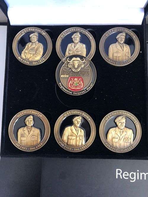 32 BATTALION REGIMENTAL SERGEANT MAJOR COLLECTION 1976-1993-SET 15 OF ONLY 32 MADE PENCIL SKETCH POR