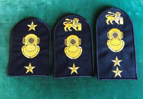 SA NAVY DIVER PART ONE-TWO AND DIVER INSTRUCTOR TRADE BADGES