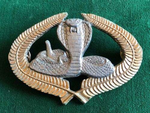 ANGOLA SPECIAL FORCES OPERATORS BREAST BADGE-1ST ISSUE-WORN 1978-86-GILDING METAL-2 PINS
