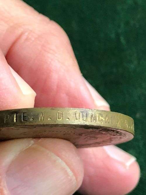 WW1 VICTORY MEDAL NAMED TO S-27502 PTE. W.D. DUNCAN R. HIGHERS