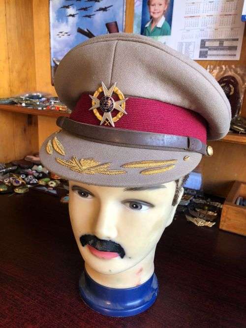 SA MEDICAL SERVICE HIGH RANKING OFFICERS PEAKED CAP-SIZE 58-GOOD CONDITION