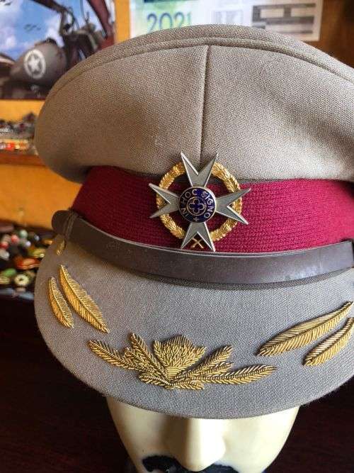 SA MEDICAL SERVICE HIGH RANKING OFFICERS PEAKED CAP-SIZE 58-GOOD CONDITION
