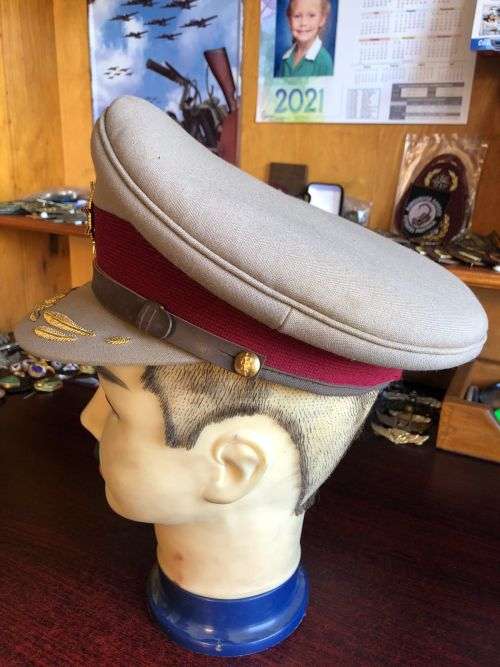 SA MEDICAL SERVICE HIGH RANKING OFFICERS PEAKED CAP-SIZE 58-GOOD CONDITION