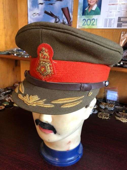 SA ARMY SENIOR OFFICERS STAFF QUALIFIED PEAKED CAP-APPROVED 1978-SIZE 56-GOOD CONDITION