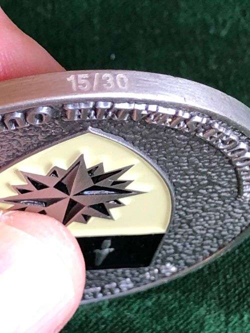 1 RECCE REGT. CHALLENGE COIN -DIAMETER 50 MM NO 15 OF ONLY 30