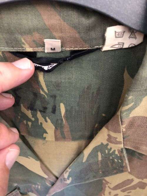 TRANSKEI CAMO LONG SLEEVE SHIRT -SIZE MEDIUM TO LARGE-MEASURES 60 CM ARMPIT TO ARMPIT-THIS SHIRT