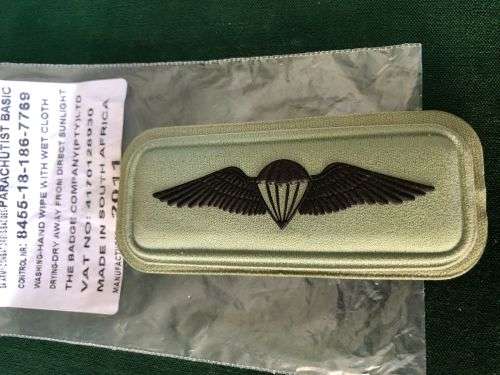 SA ARMY BASIC PARACHUTE WING FOR COMBAT DRESS- 2 PINS-RUBBERIZED + PADDED