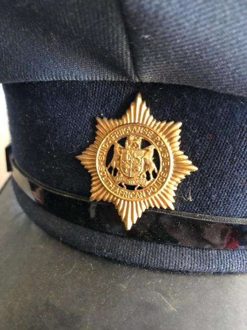 VINTAGE POLICE PEAKED CAP SIZE 55