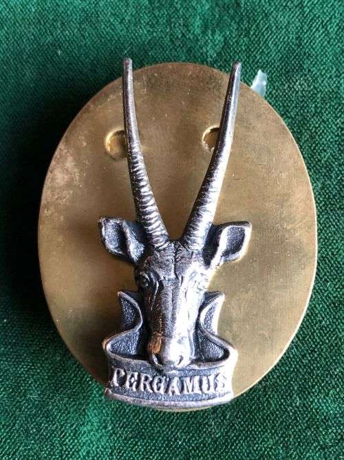 SWA HEAD QUARTERS OXIDISED SILVER CAP BADGE