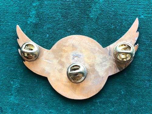 BOPHUTHATSWANA DEFENCE FORCE PARACHUTE,INSTRUCTORS WING-BREAST BADGE -FULL SIZE-MEASURES 70MM- 3 PIN