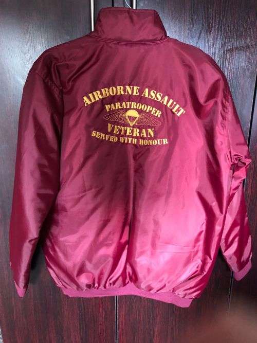 1 PARABAT VETERANS ASSOCIATION BOMBER JACKET-SIZE XXL -MEASURES 60 CM ARMPIT TO ARMPIT-CONDITION LIK