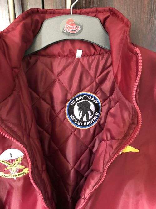 1 PARABAT VETERANS ASSOCIATION BOMBER JACKET-SIZE XXL -MEASURES 60 CM ARMPIT TO ARMPIT-CONDITION LIK