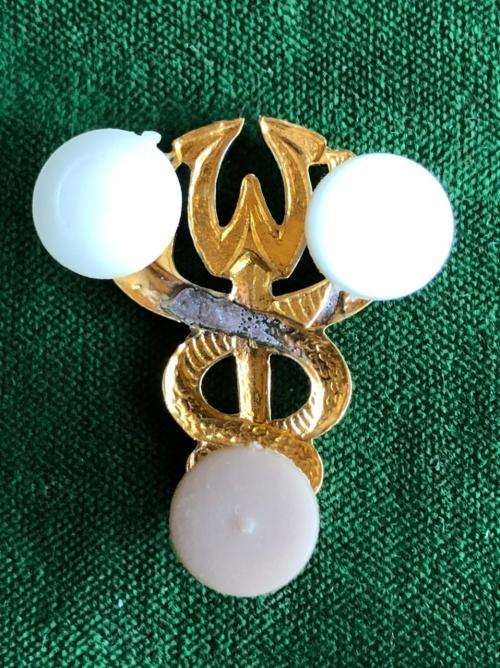 SA MEDICAL SERVICES,BI METAL WELFARE OFFICERS BREAST BADGE-APPROVED IN 1975- 3 PINS