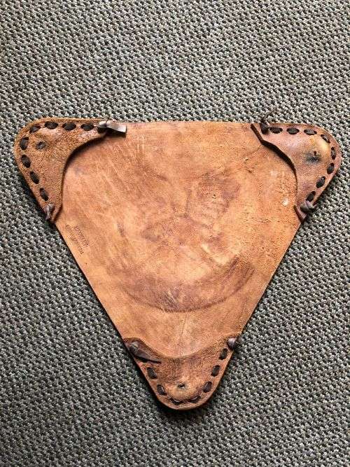 RHODESIA SELOUS SCOUTS LEATHER STOOL (LEGS MISSING) SIMILAR EXAMPLE FROM THE SA RECCE BOOK-LOOK AT P