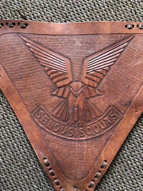 RHODESIA SELOUS SCOUTS LEATHER STOOL (LEGS MISSING) SIMILAR EXAMPLE FROM THE SA RECCE BOOK-LOOK AT P