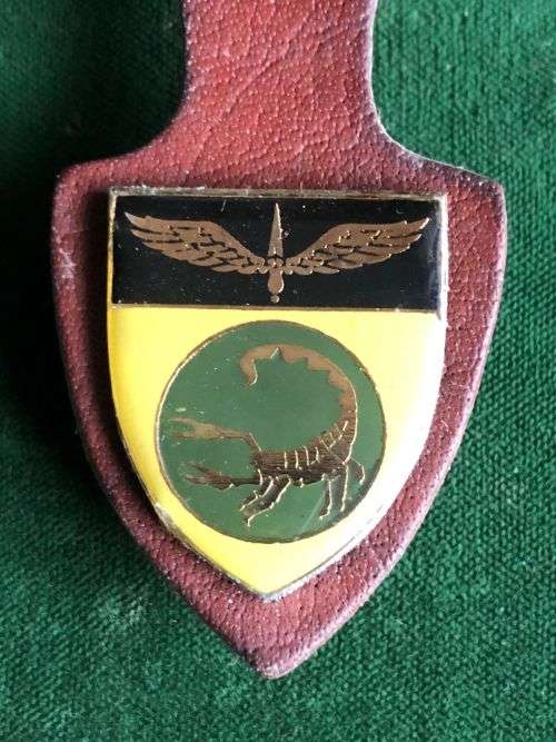 2 RECCE REGIMENT AFFILIATION POCKET BADGE- 3 PINS- 1ST TYPE