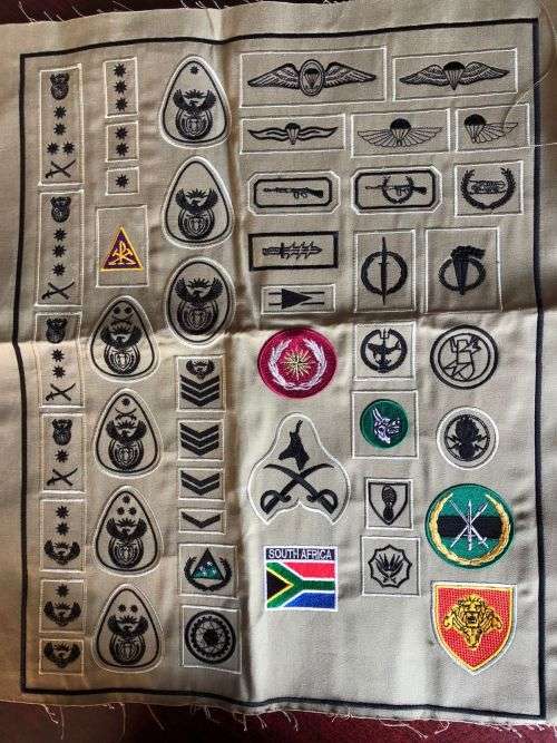 SANDF COMPLETE BADGE AND RANK SET