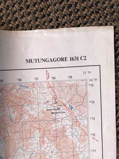 RHODESIA MAP-MUTUNGAGORE-SCALE 1:50 000-MEASURES 85 X 60 CM