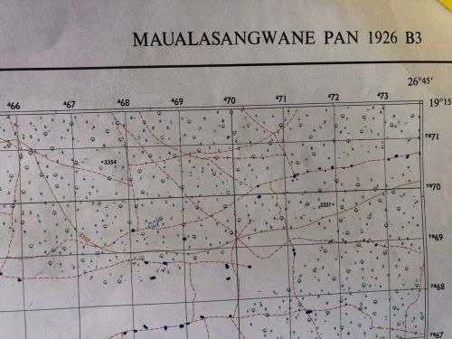 RHODESIAN MAP-MAUALASANGWANE AREA-1:50 000 SCALE-MEASURES 58X83 CM