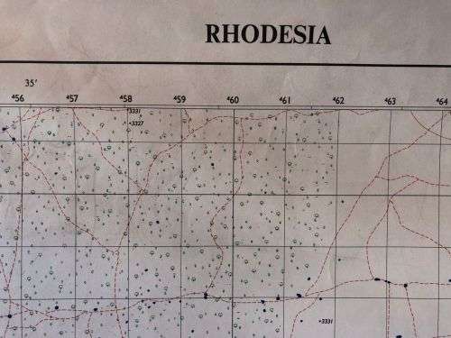 RHODESIAN MAP-MAUALASANGWANE AREA-1:50 000 SCALE-MEASURES 58X83 CM