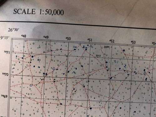 RHODESIAN MAP-MAUALASANGWANE AREA-1:50 000 SCALE-MEASURES 58X83 CM