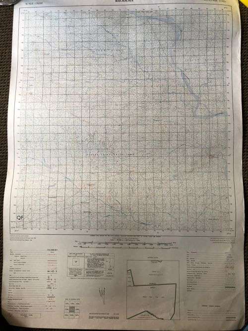 RHODESIAN MAP-1:50 000 SCALE NGULUMBI AREA-MEASURES 84X58 CM-GOOD CONDITION