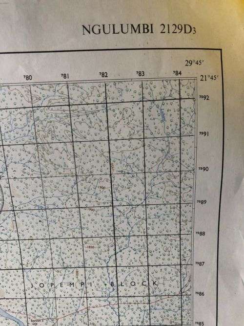 RHODESIAN MAP-1:50 000 SCALE NGULUMBI AREA-MEASURES 84X58 CM-GOOD CONDITION