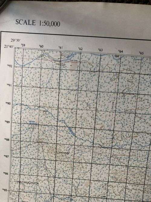 RHODESIAN MAP-1:50 000 SCALE NGULUMBI AREA-MEASURES 84X58 CM-GOOD CONDITION