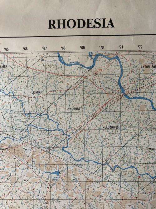 RHODESIAN MAP-1:50 000 SCALE-MARIBEHA AREA-MEASURES 84 X 58 CM-GOOD CONDITION