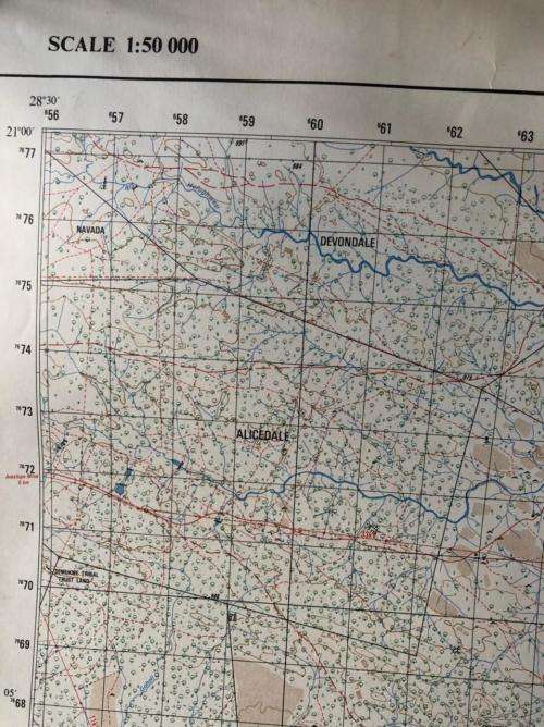RHODESIAN MAP-1:50 000 SCALE-MARIBEHA AREA-MEASURES 84 X 58 CM-GOOD CONDITION
