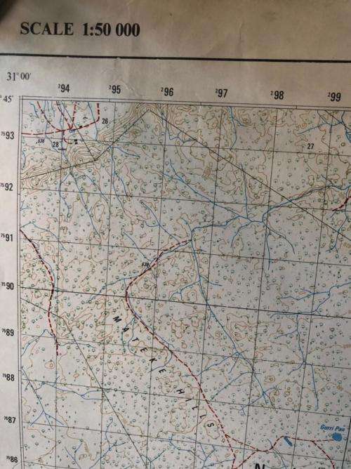 RHODESIAN MAP-1:50 000 SCALE-DANGE AREA-MEASURES 84X58 CM