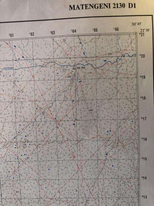 RHODESIAN MAP-1:50 000 SCALE-MATENGENI  AREA-MEASURES 84X58 CM-GOOD CONDITION